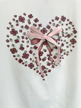 Frill Sleeve Heart Tee With Bow White